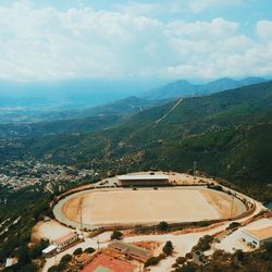 High angle view of landscape against sky