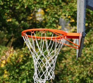 Close-up of basketball hoop