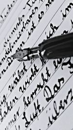 Close-up of text on paper