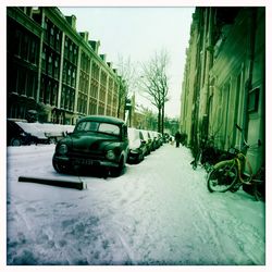 Cars parked on road