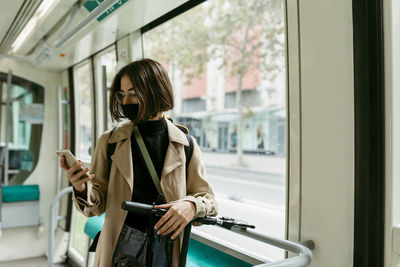 Woman using mobile phone