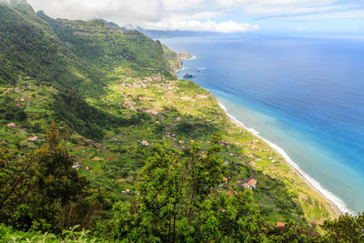 High angle view of sea against sky