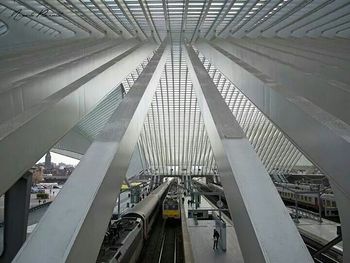 Low angle view of escalator