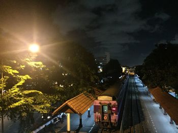 Cars on road at night