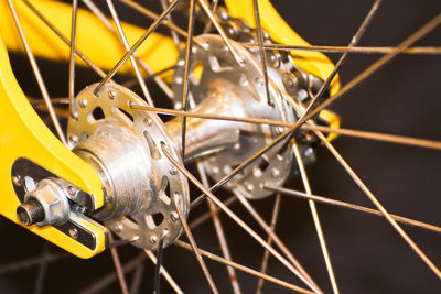 Close-up of yellow machine part