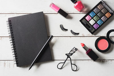 High angle view of pen on table