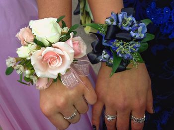 Close-up of woman holding bouquet