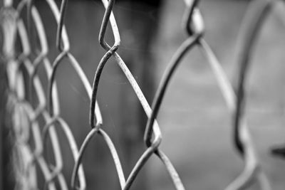 Close up of metal fence