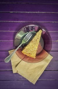 Close-up of food on wooden table