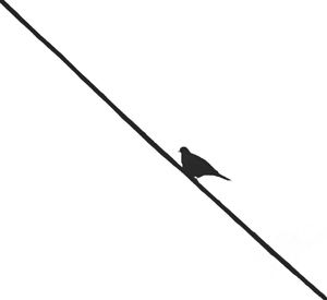 Low angle view of bird perching on cable against clear sky