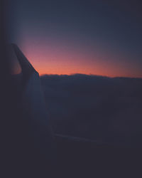 Low angle view of airplane wing