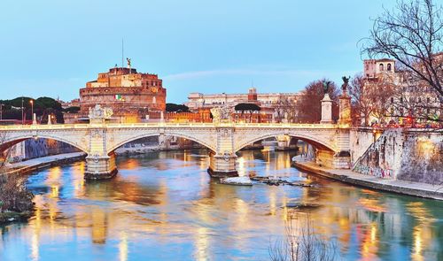 Arch bridge over river