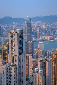 Aerial view of buildings in city