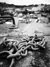 Close-up of rusty chain