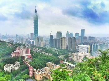 City skyline against sky