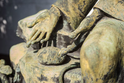 Close-up of old statue