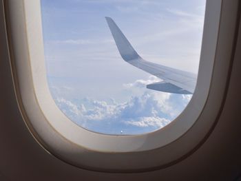 Aerial view of landscape seen from airplane window