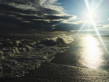 Scenic view of sea during sunset