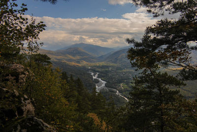 Scenic view of mountains against sky