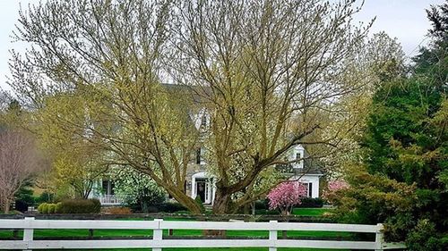 Built structure with trees in background