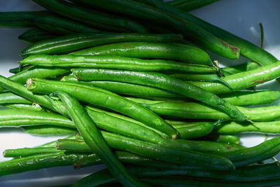 High angle view of vegetables in plate