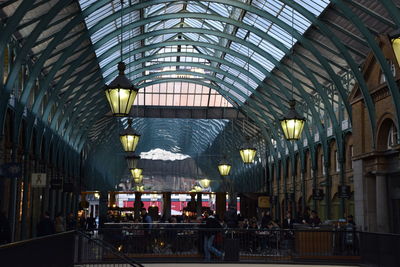 Interior of illuminated tunnel