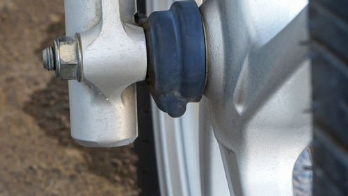 Close-up of faucet against wall
