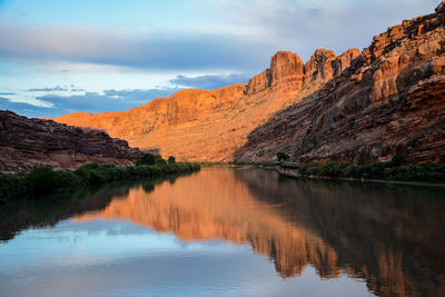 Reflection of mountain in lake