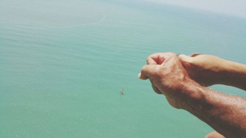 Cropped image of man in water