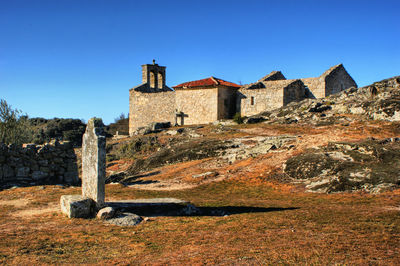 View of fort against blue sky