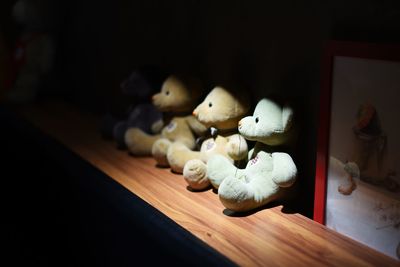 Close-up of stuffed toy on table at home