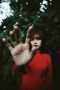 Close-up of young woman