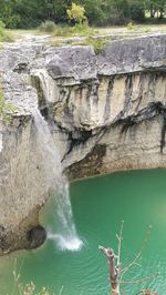 Scenic view of waterfall