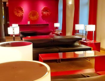 Empty chairs and table at home