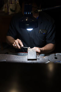 Man working on table