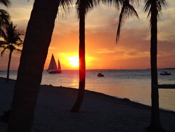Scenic view of sea during sunset