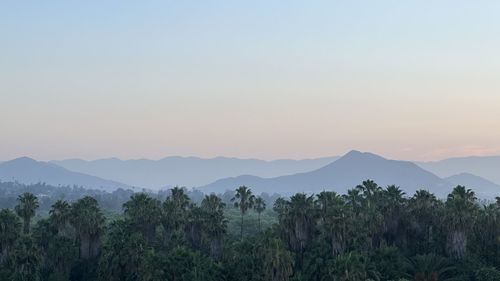 Scenic view of mountains against clear sky