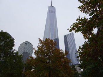 Low angle view of skyscrapers in city