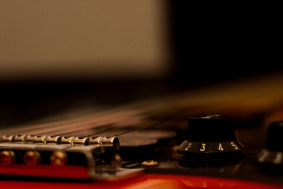 Extreme close-up of guitar