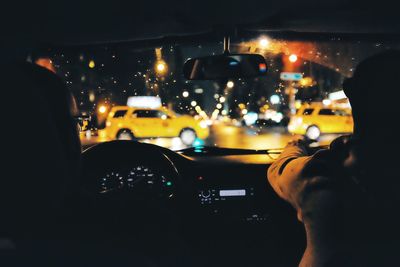 Silhouette of people at night