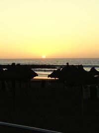 Scenic view of sea at sunset