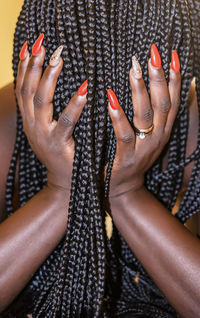 Close-up of woman hand with tattoo