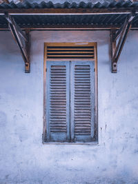 Closed door of building