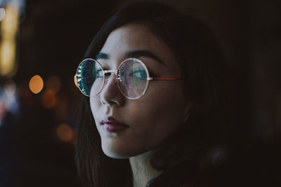 Close-up portrait of a young woman