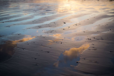 Close-up of sand at beach