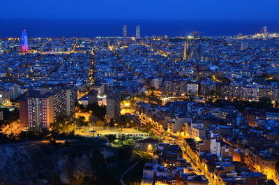 Evening cityscape from bunkers del carmel - barcelona, spain