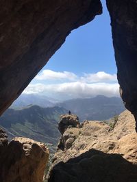 Scenic view of rock formations against sky