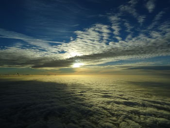 Scenic view of sea at sunset