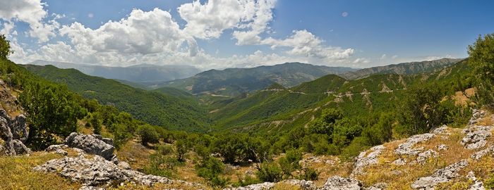 Scenic view of mountains against sky