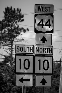 Roadsigns against trees